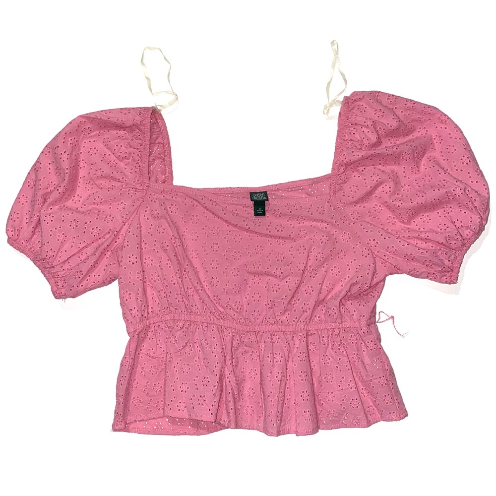 Wild Fable Pink Eyelet Babydoll Top